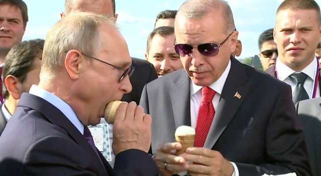 Recep Tayyip Erdogan ir Vladimiras Putinas  