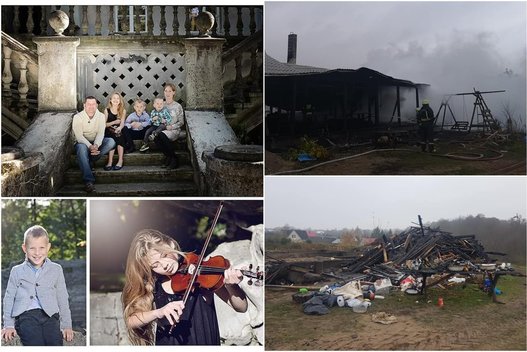 Gausios Marčiukaičių šeimos namus ugnis suniokojo iki pamatų (nuotr. facebook.com)