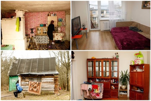 Romų gyvenimo sąlygos tabore ir socialiniame būste (TV3 koliažas) (nuotr. Tv3.lt/Ruslano Kondratjevo)