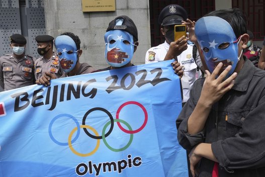 Olimpinių žaidynių protestuotojai (nuotr. SCANPIX)