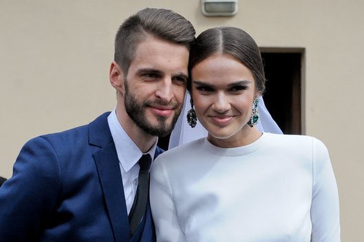 Sostinėje susituokė Justinas Jarutis ir Justina Čėsnaitė (nuotr. Fotodiena/Domantas Pipas)