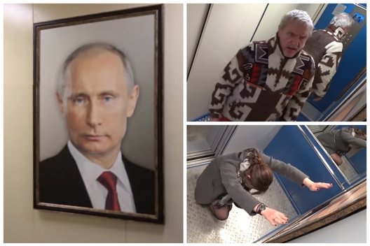 Putino portretas lifte: parodė tikrąsias rusų nuotaikas? (nuotr. YouTube)