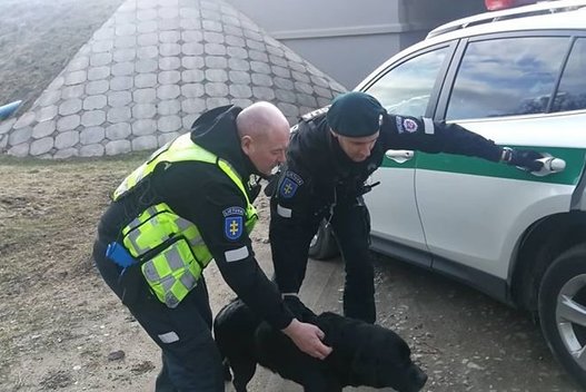 Policininkai išgelbėjo šunį (nuotr. Policijos departamento)