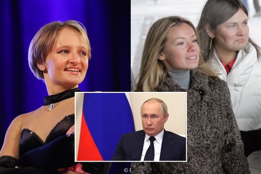 Putinas su dukromis (tv3.lt koliažas)