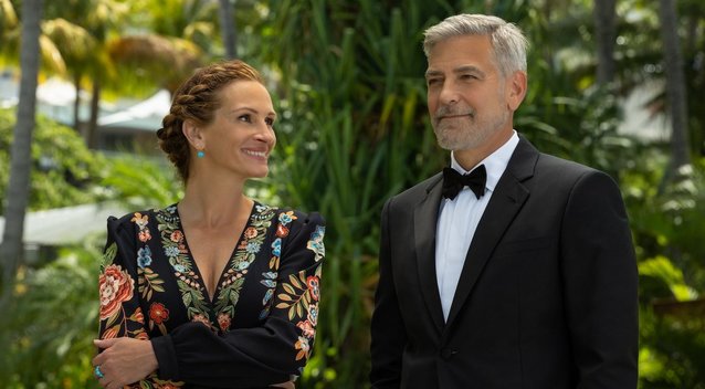 George Clooney ir Julia Roberts juokauja, kad nufilmuoti vieną bučinį „prireikė 80 kartų“  