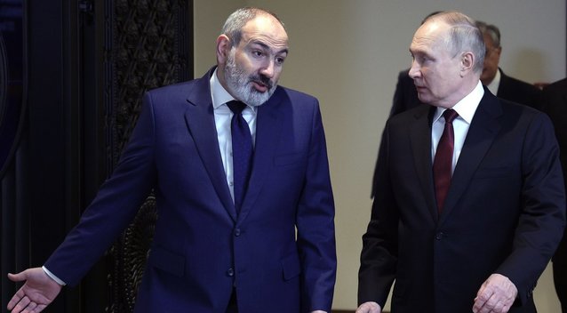 Nikolas Pašinianas ir Vladimiras Putinas (nuotr. SCANPIX)