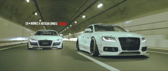„Audi R8“ ir „Audi A5“ su „Liberty Walk“ aprėdais