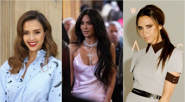 Jessica Alba, Kim Kardashian, Victoria Beckham (tv3.lt fotomontažas)