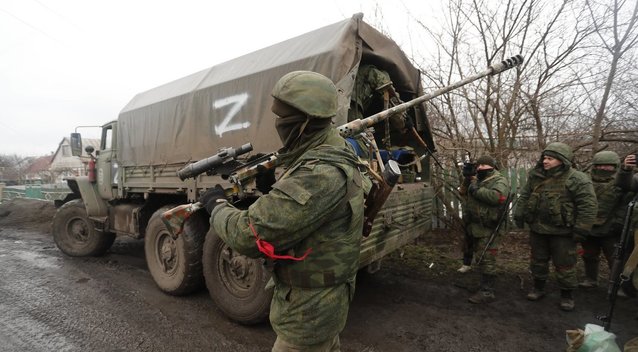 Rusų kariai prie Donetsko (nuotr. SCANPIX)