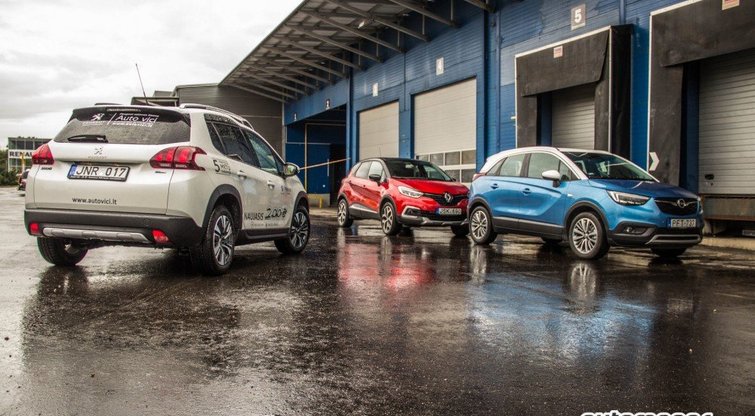 „Renault Captur“, „Peugeot 2008“ ir „Opel Crossland X“ palyginamasis testas: Miesto džiunglių užkariautojai