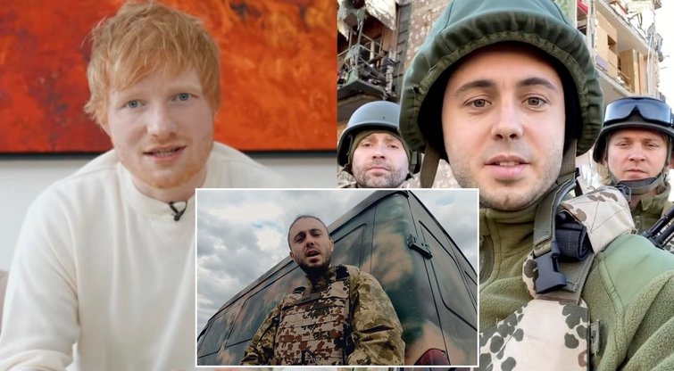 Širdį virpinantis vaizdo įrašas: ukrainiečiai su Edu Sheeranu išleido dainą, klipas sukurtas karo lauke (tv3.lt koliažas)