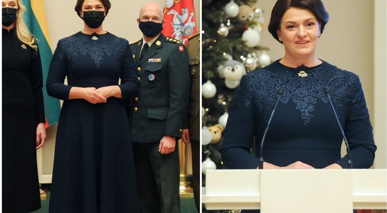 Pirmoji ponia Diana Nausėdienė padėkojo Lietuvą saugantiems kariams (Nuotr. Lietuvos Respublikos Prezidento kanceliarijos/Viltės Domkutės)  
