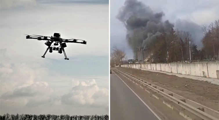 Dronų spiečius Rusijoje: liepsnoja rezervuaras, atakuotas aerodromas (nuotr. SCANPIX) tv3.lt fotomontažas