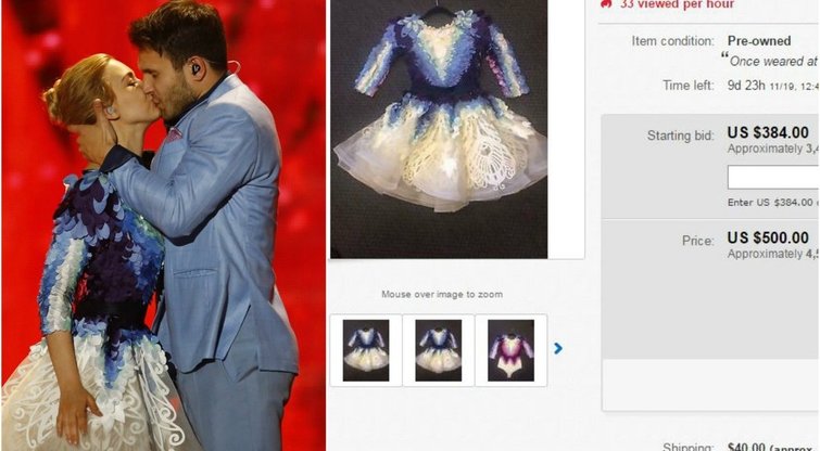 Eurovizinė Monikos Linkytės suknelė (nuotr. Scanpix/Ebay.com)  