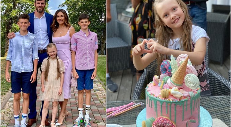 Kšištofas ir Tatjana Lavrinovičiai su vaikais – Danieliumi, Dominyku ir Emily (nuotr. Instagram)