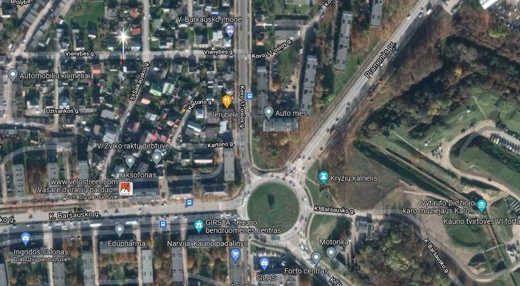 Planuoja statyti naują viaduką Kaune (Google Maps. nuotr.)  
