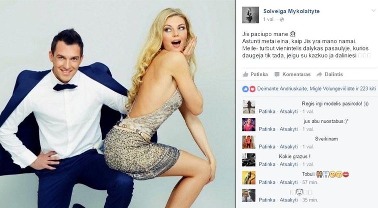 Modelis Solveiga Mykolaitytė apie savo mylimąjį: jis pačiupo mane (nuotr. facebook.com)