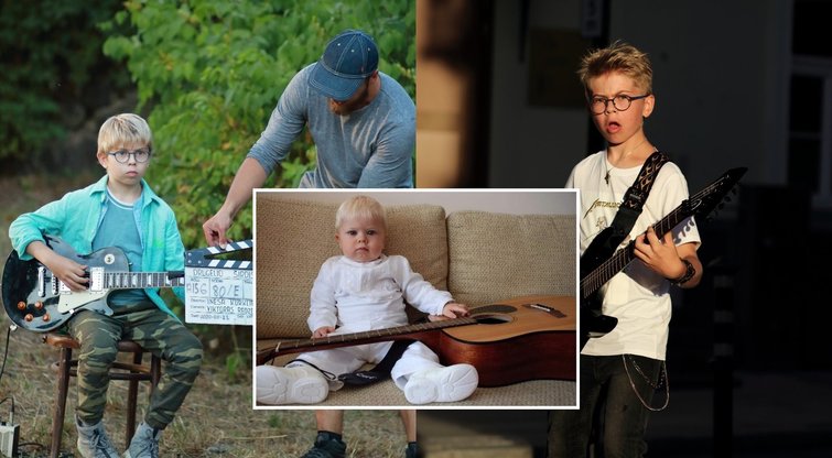 Dvylikametis Rokas gitarą į rankas paėmė dar kūdikystėje: jo svajonė kelia šypseną (nuotr. asm. archyvo)