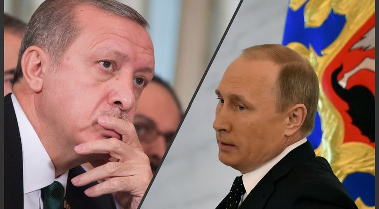 R. Erdoganas ir V. Putinas (nuotr. SCANPIX) tv3.lt fotomontažas