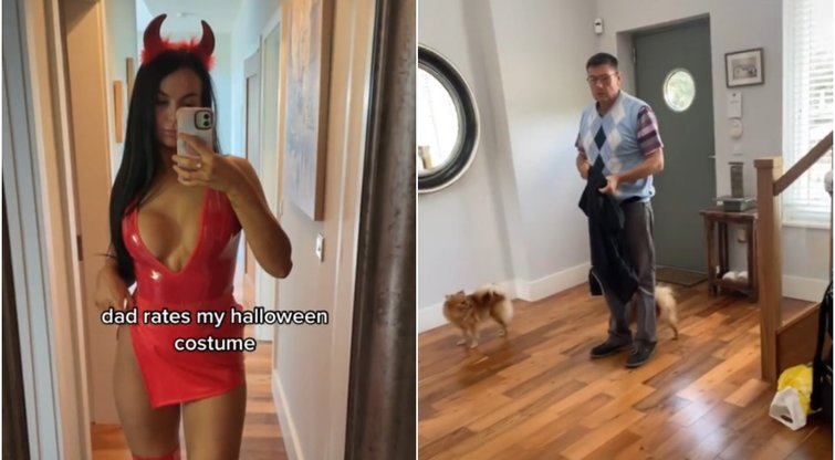 Dukra parodė tėčiui savo seksualų Helovino kostiumą: vyro reakcija nustebino (nuotr. stop kadras)