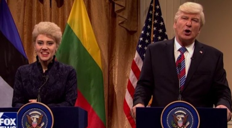 Parodijuojami Dalia Grybauskaitė ir Doanldas Trumpas (nuotr. stop kadras)