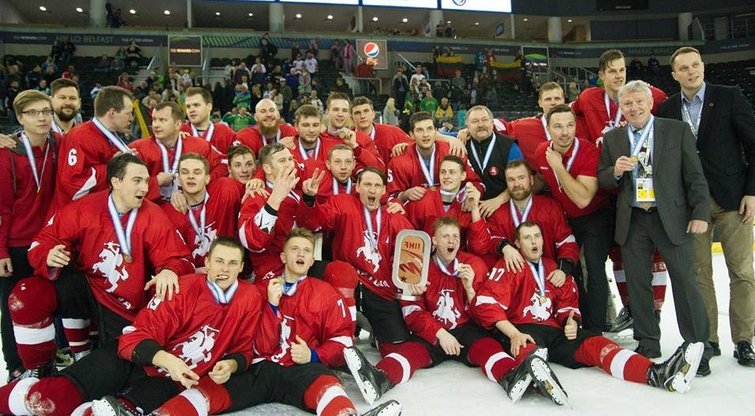 Lietuvos ledo ritulio rinktinė ketvirtus metus iš eilės iškovojo pasaulio čempionato 1B diviziono bronzos medalius (nuotr. hockey.lt)