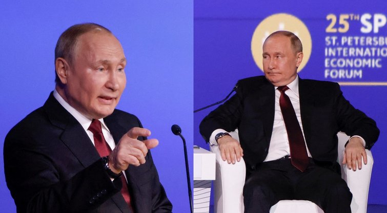 Putinas pasišovė paneigti gandus apie savo sveikatą: kūno kalba bylojo ką kitą (nuotr. SCANPIX)