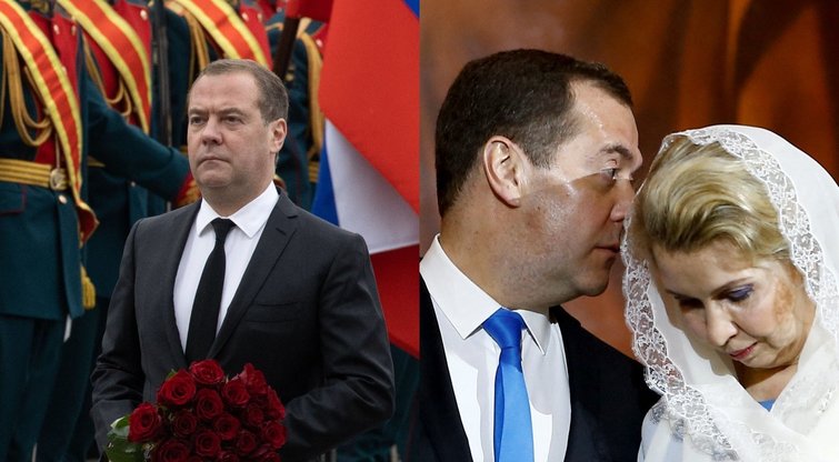 „Paskutinio teismo diena“ grasinusiam Medvedevui atsirūgo: žmona išėjo pas 12 metų jaunesnį meilužį (tv3.lt koliažas)