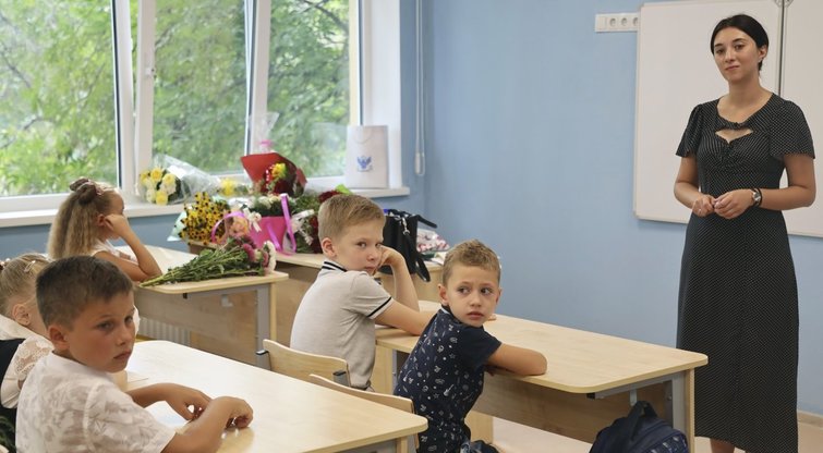 Prorusiška mokykla Mariupolyje (nuotr. SCANPIX)