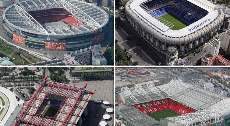 Pasaulio futbolo stadionai (tv3.lt fotomontažas)