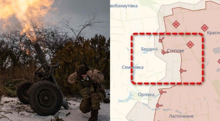 Ukrainai teko trauktis iš dar dviejų kaimų šalia Avdijivkos (nuotr. Scanpix ir Telegram)  
