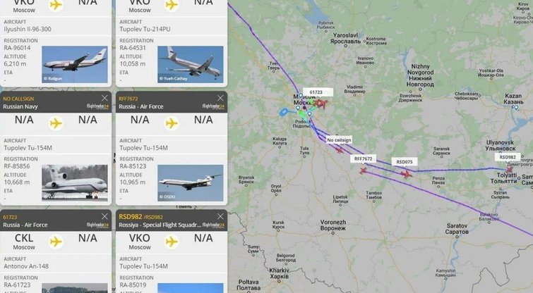 Sujudimas danguje virš Maskvos: vienas po kito kilo vyriausybiniai lėktuvai (nuotr. Gamintojo)