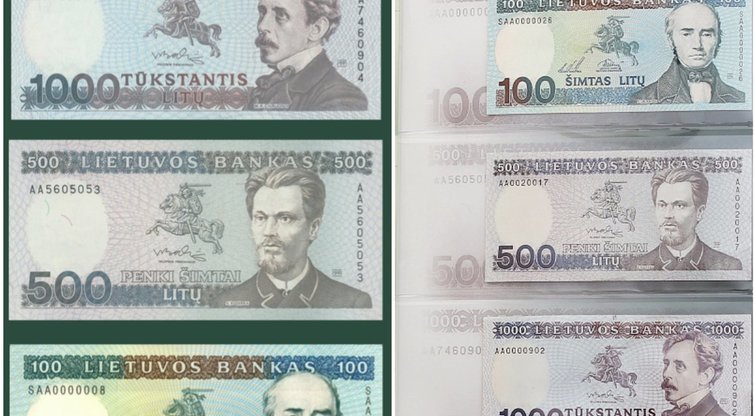 Bus galima įsigyti niekada apyvartoje nebuvusių 1000 litų ir kitų nominalų banknotų (Lietuvos bankas)  