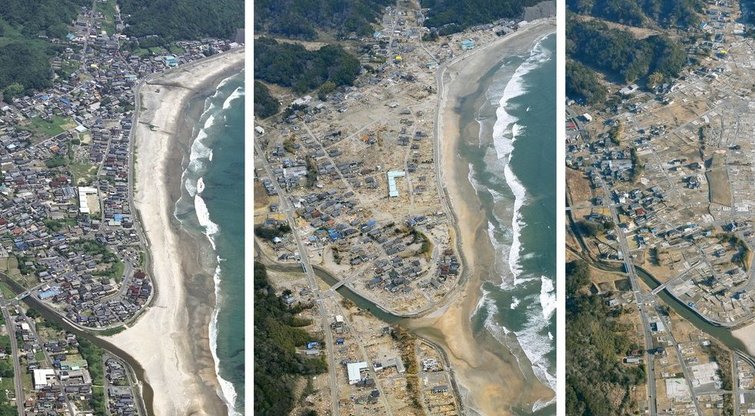 Cunamio nuniokotas Fukušimos regionas (nuotr. SCANPIX)