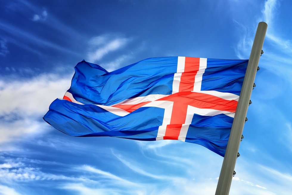 Islandijos vėliava (nuotr. SCANPIX)
