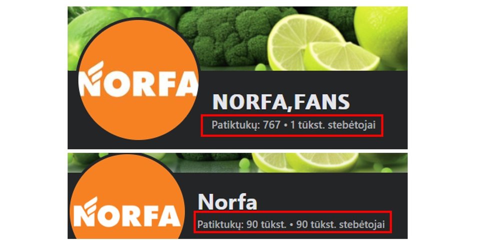 Sukčiai naudojasi „Norfa“ vardu (ekrano nuotr.)