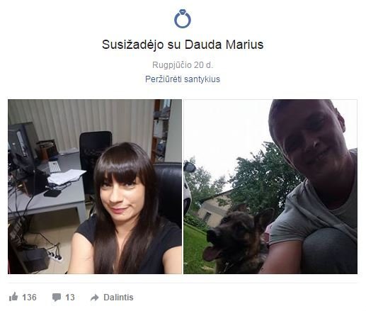 Rūta Lukoševičiūtė ir Marius Dauda (nuotr. asmeninio albumo („Facebook“)