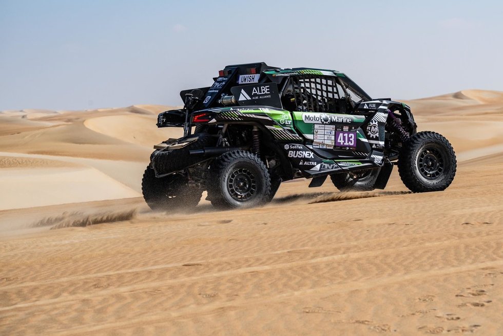 „Abu Dhabi Desert Challenge“ dalyvaujantys Justas Grendelis ir Simonas Ramanauskas (nuotr. asm. archyvo)