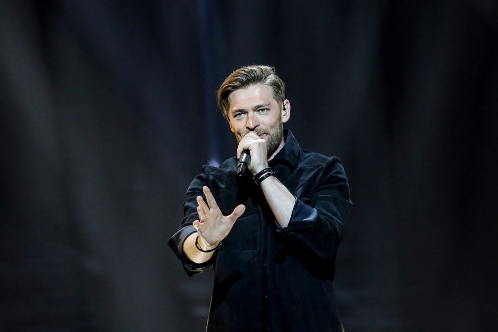 Jurijus Veklenko Eurovizijos scenoje (nuotr. Thomas Hanses)  