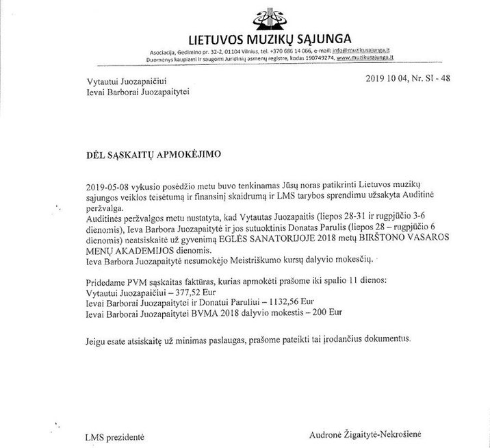 Lietuvos muzikų sąjungos raštas