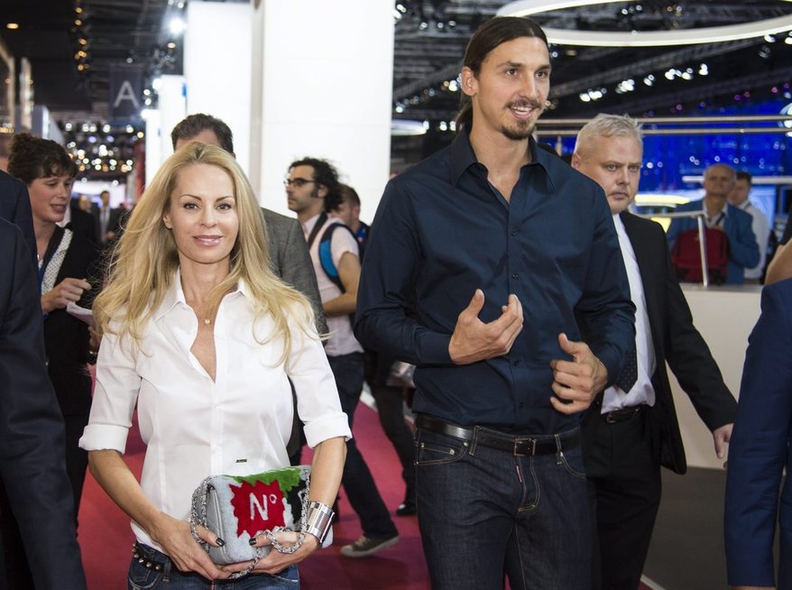 Zlatanas Ibrahimovičius su žmona (nuotr. SCANPIX)