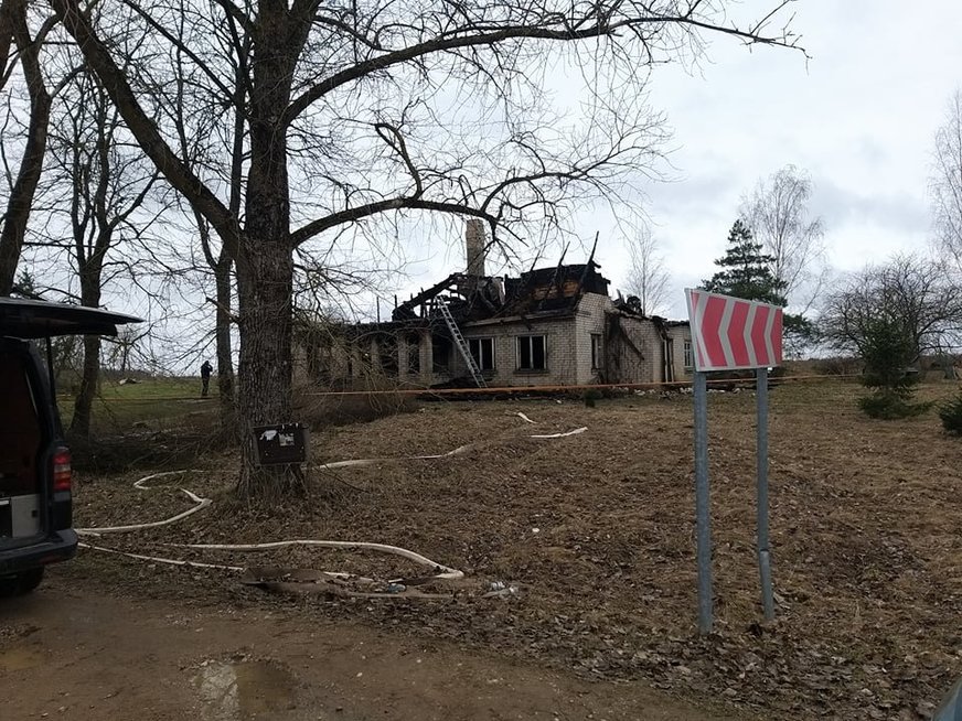 Tragiško gaisro vieta Budrių kaime