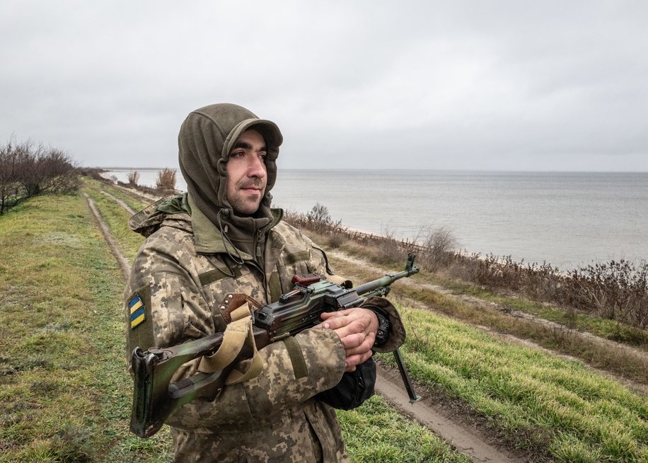 Ukrainiečių karys Chersone (nuotr. SCANPIX)
