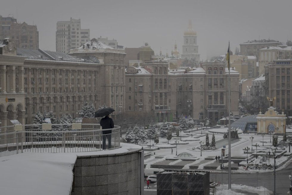 Karas Ukrainoje, žiema Kyjive (nuotr. SCANPIX)