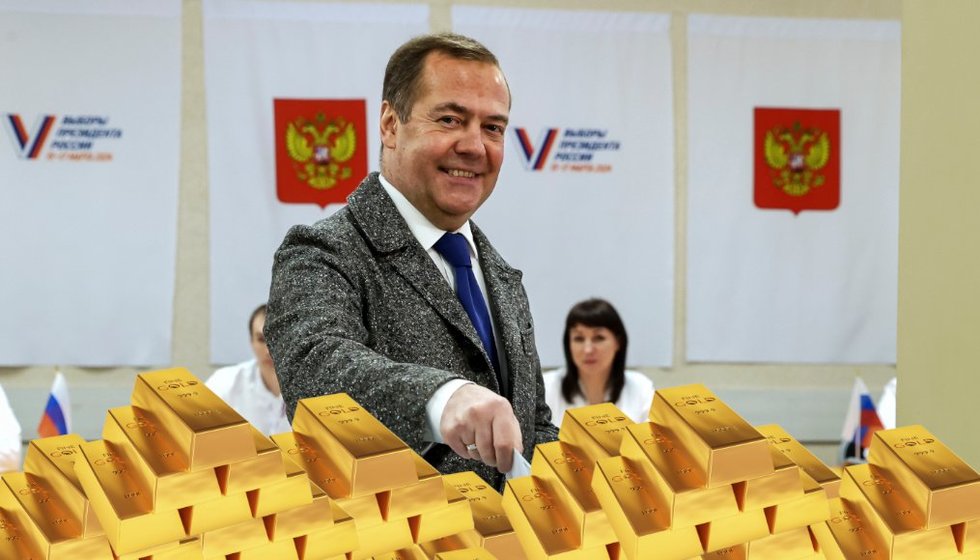Rusija nesiruošia grąžinti bolševikų pavogto Rumunijos aukso: Medvedevas viešai išsidergė (nuotr. SCANPIX) tv3.lt fotomontažas