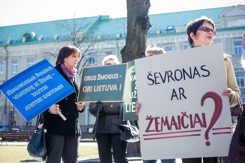 Žygaičių bendruomenės protestas prieš skalūnų dujų išgavimą, 2013 m. BNS Foto