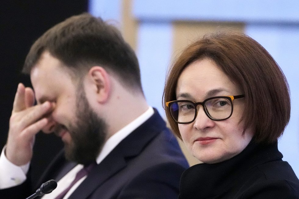Rusijos centrinio banko vadovė Elvira Nabiulina (nuotr. SCANPIX)