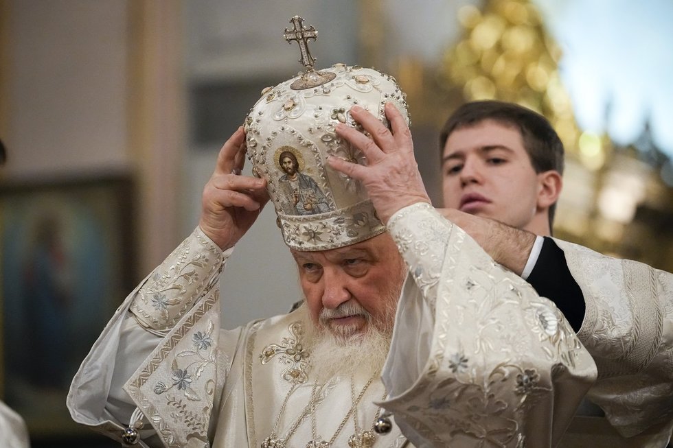 Patriarchas Kirilas: bandymas sunaikinti Rusiją baigsis pasaulio pabaiga (nuotr. SCANPIX)