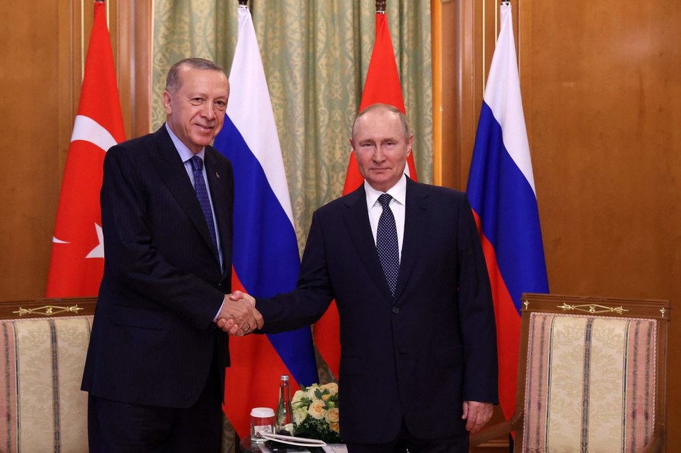 Recepas Tayyipas Erdoganas ir Vladimiras Putinas, (nuotr. SCANPIX)