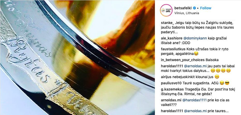 LKL ištaisė klaidą ant KMT taurės (nuotr. Instagram)